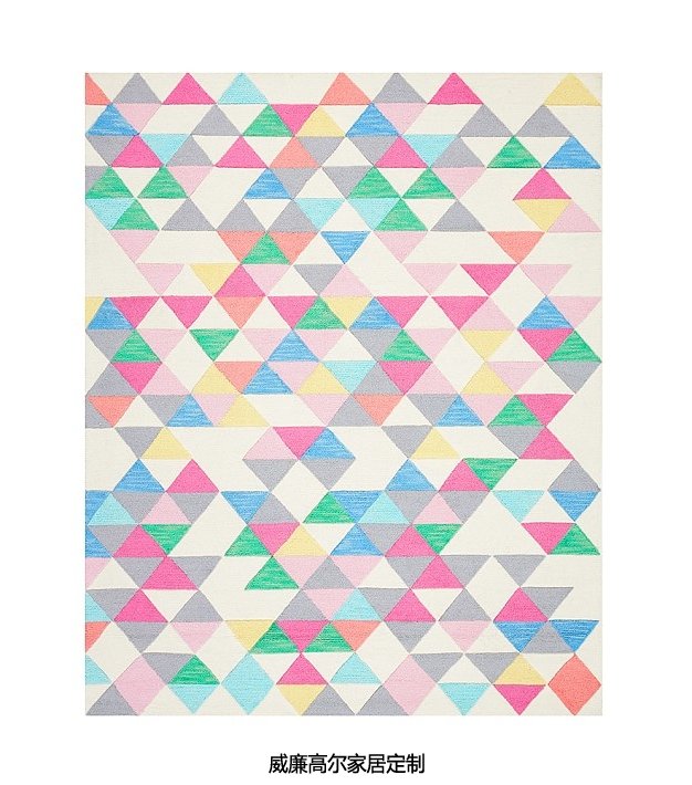 北欧风格彩色三角形图案地毯贴图