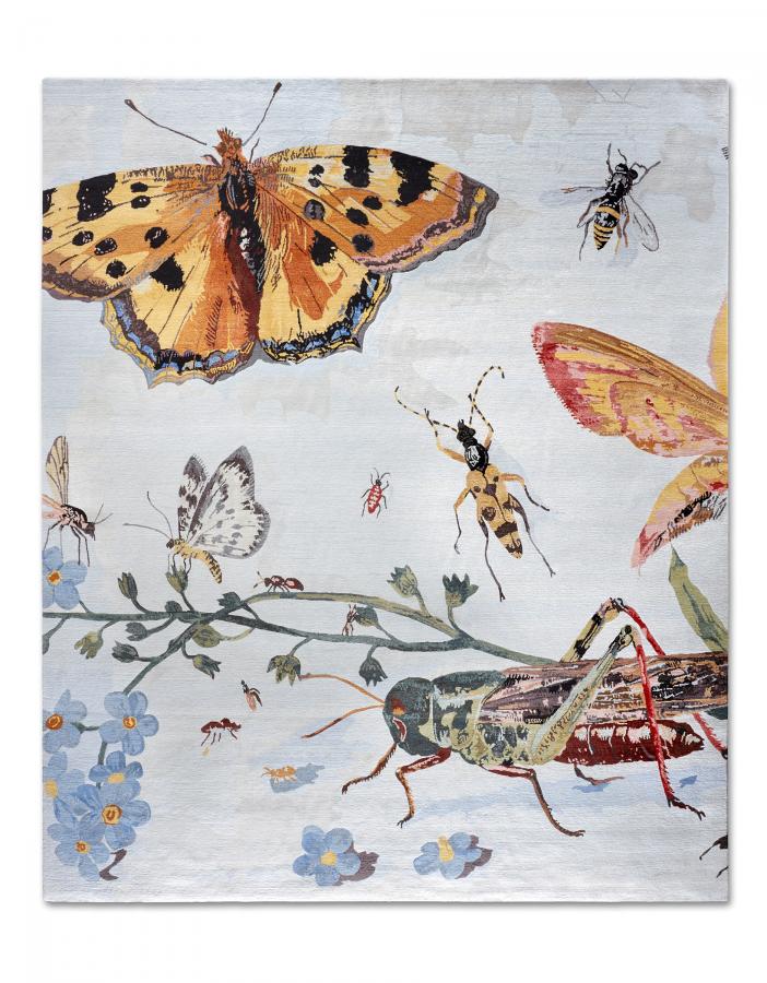 新中式蝴蝶昆虫图案地毯贴图-高端定制