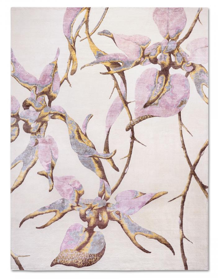 新中式植物图案地毯贴图-高端定制