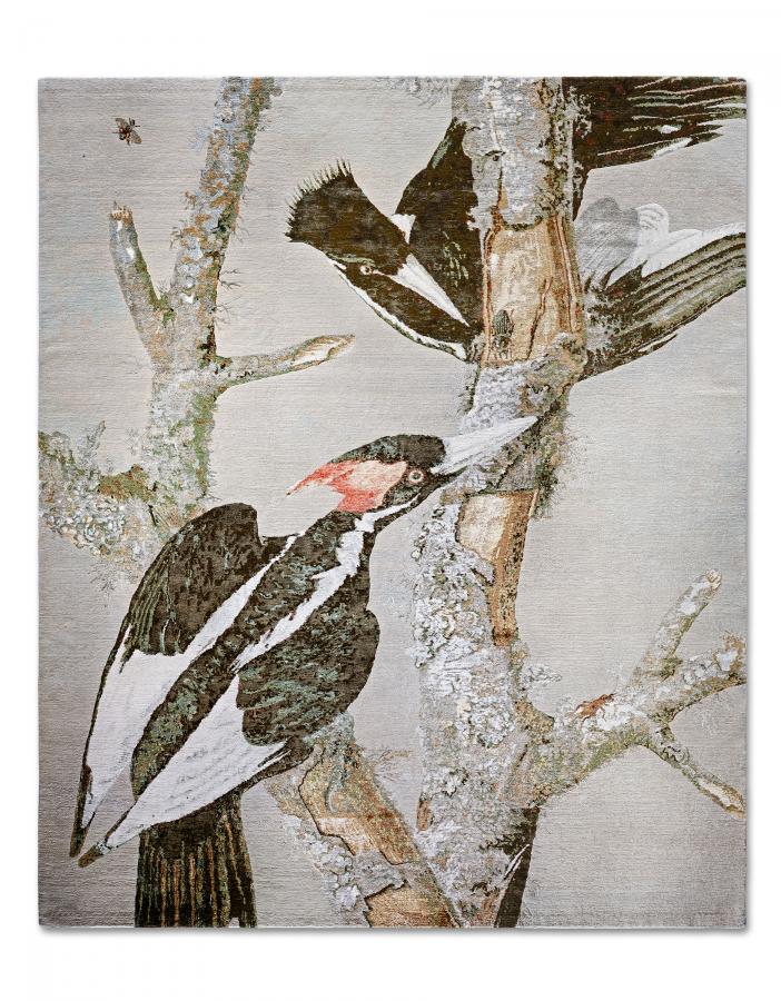 新中式啄木鸟图案地毯贴图-高端定制