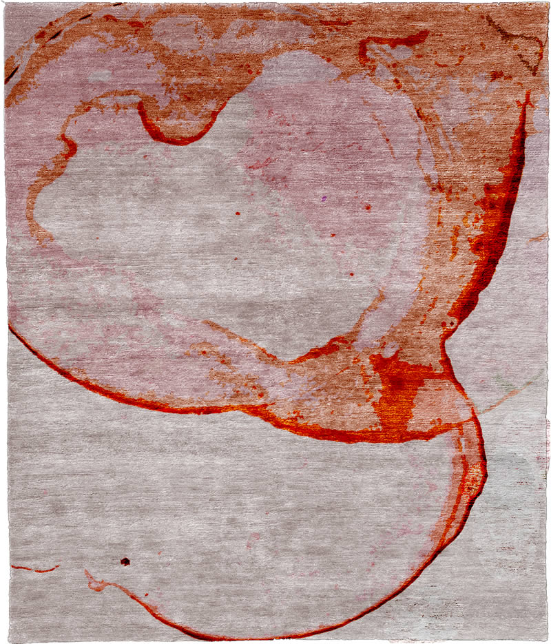 新中式红色抽象渐变图案地毯贴图-高端定制