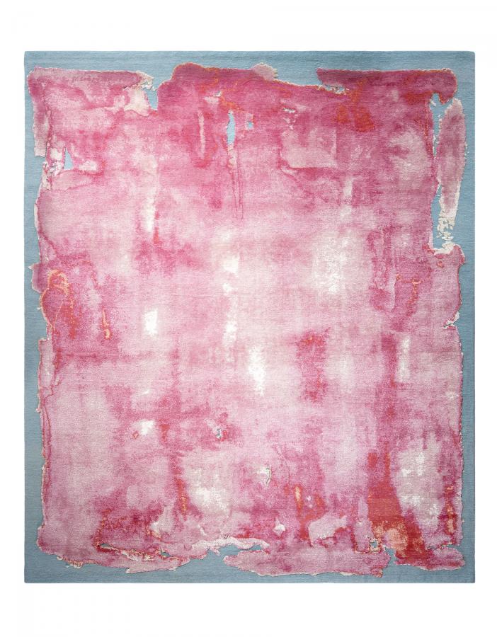 新中式粉红色抽象地毯贴图-高端定制