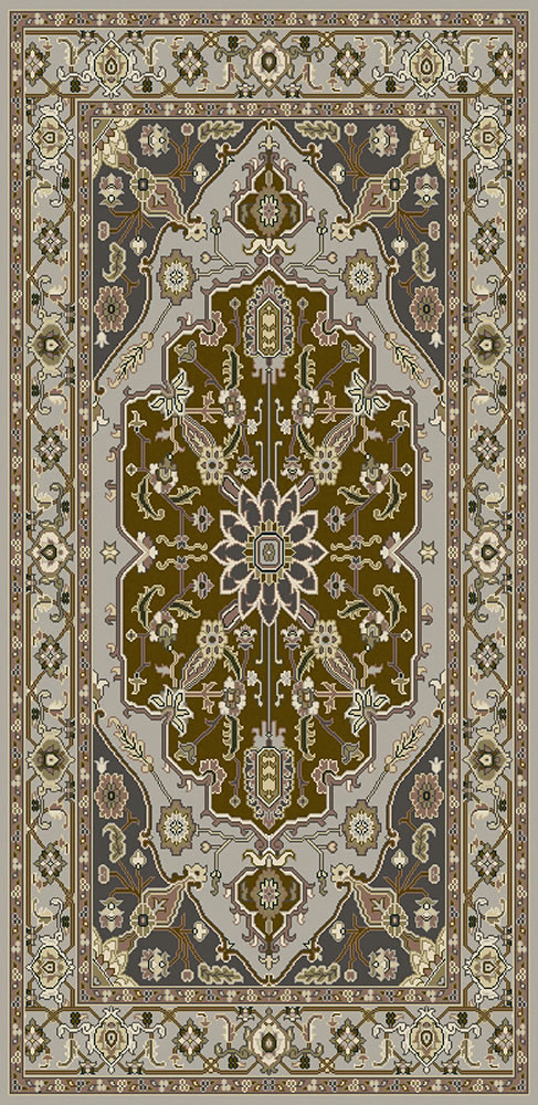 美式风格灰色古典花纹图案地毯贴图-高端定制