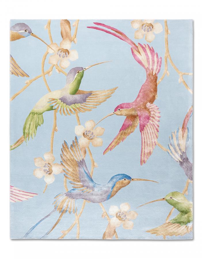 新中式花鸟图案地毯贴图-高端定制