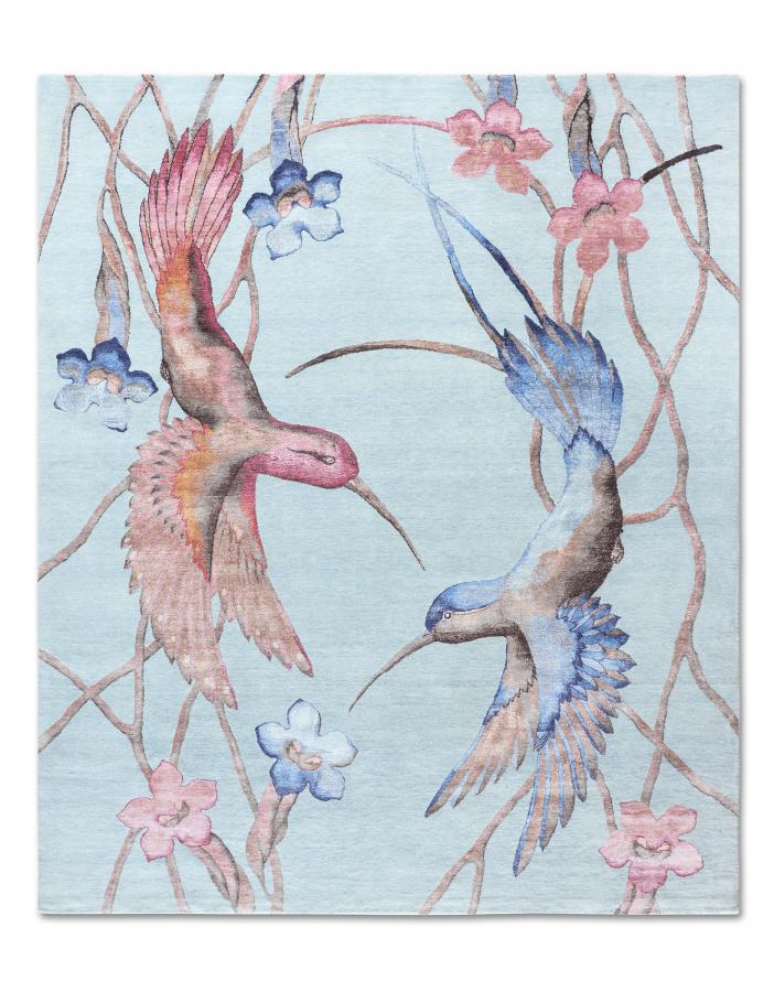 新中式花鸟图案地毯贴图-高端定制-2