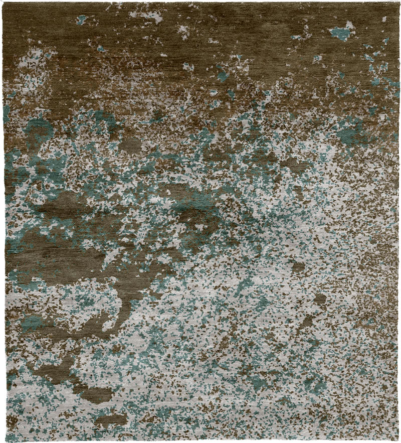 现代美式浅咖青色抽象图案地毯贴图-高端定制-2
