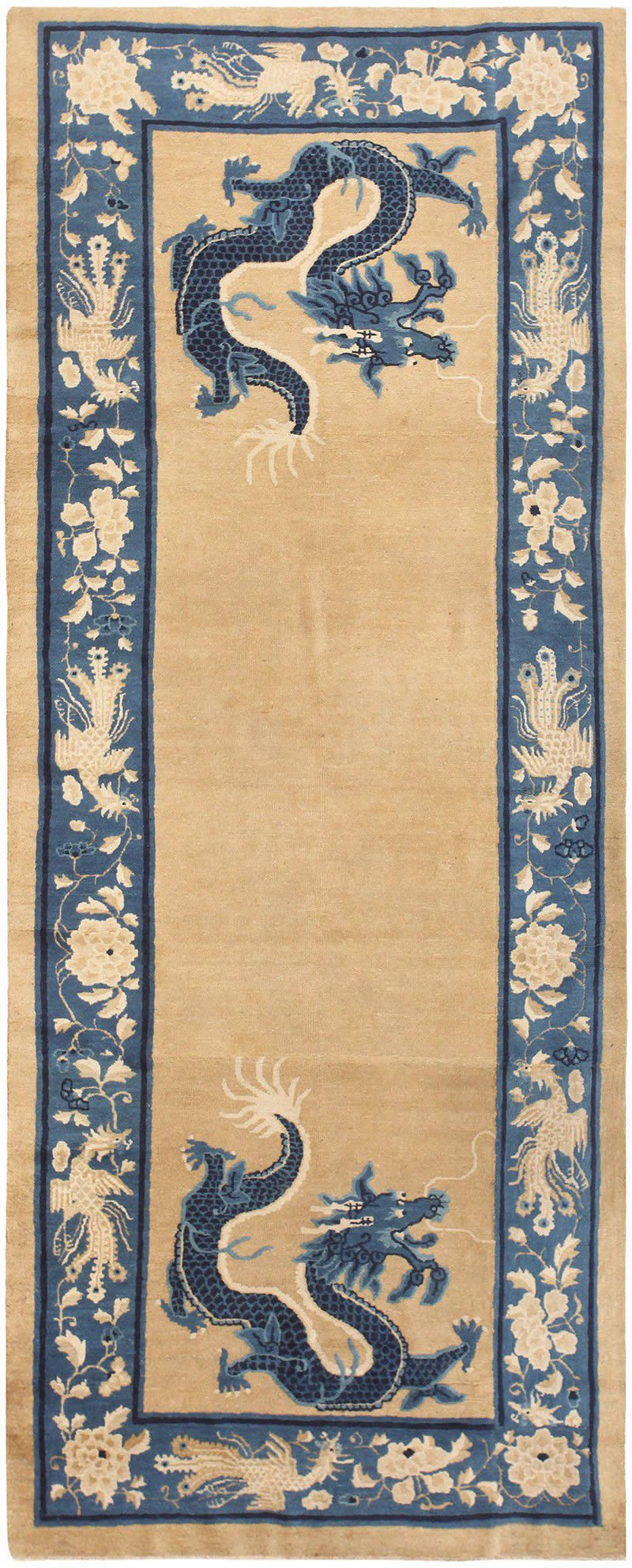 新中式古典凤凰飞龙图案过道地毯贴图-高端定制