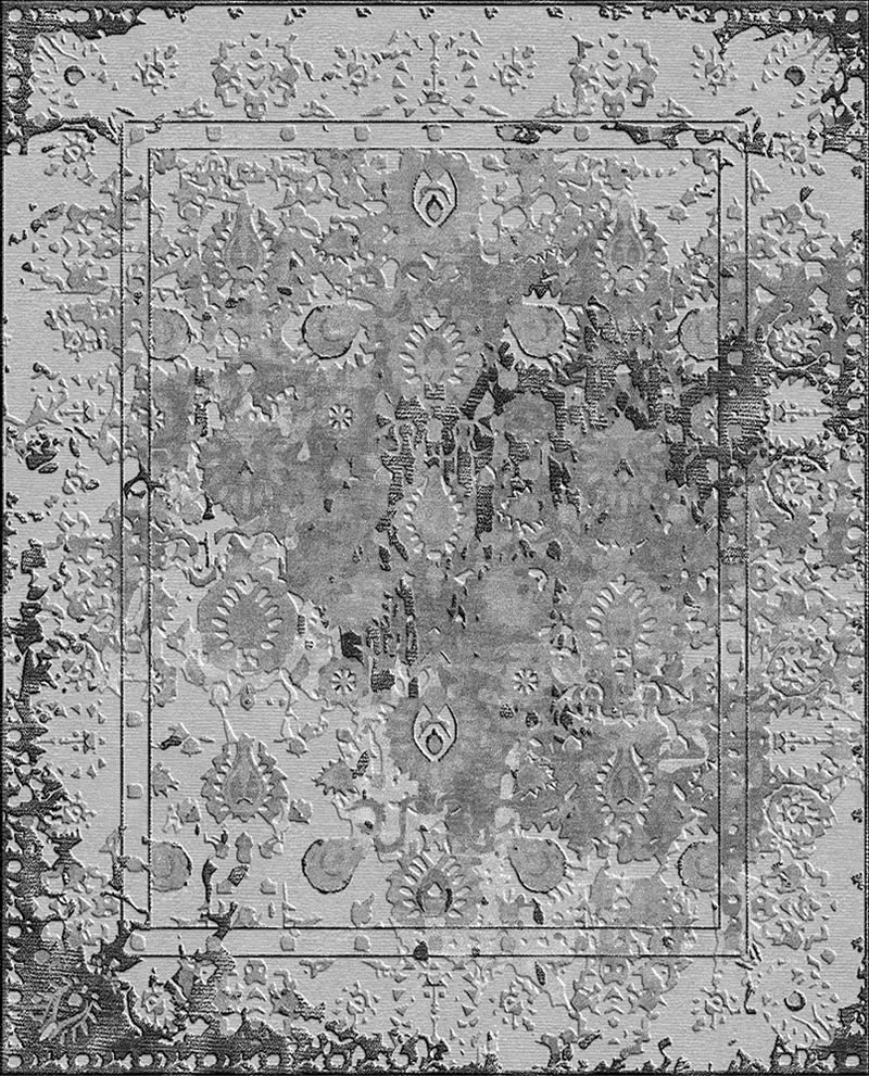 现代美式灰白色抽象花纹图案地毯贴图-高端定制-2