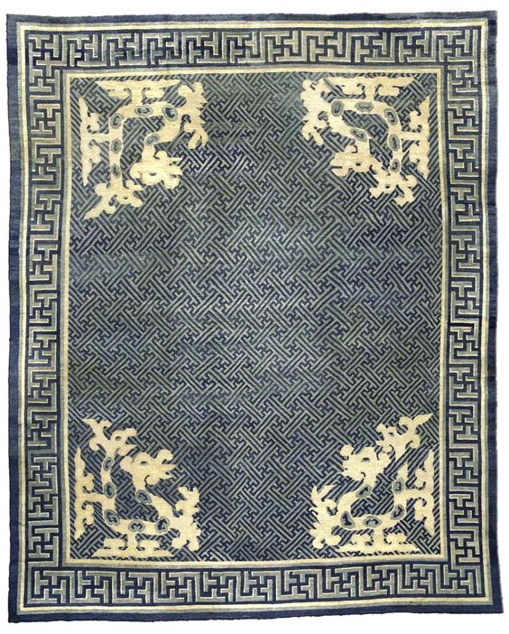 新中式古典几何图案地毯贴图-高端定制
