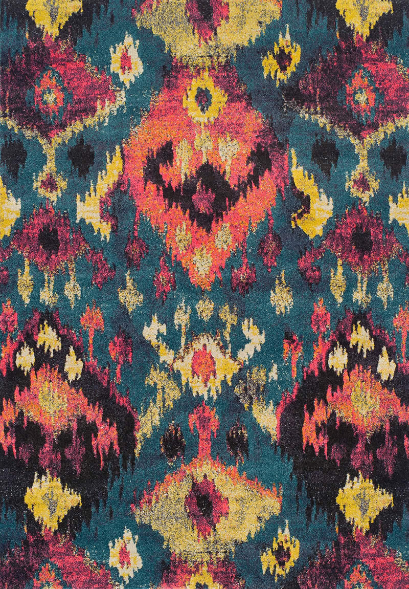 现代美式彩色简单抽象图案地毯贴图-高端定制