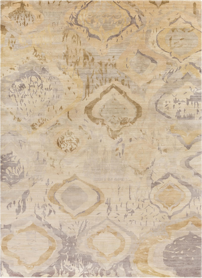 现代美式土黄色简单抽象图案地毯贴图-高端定制