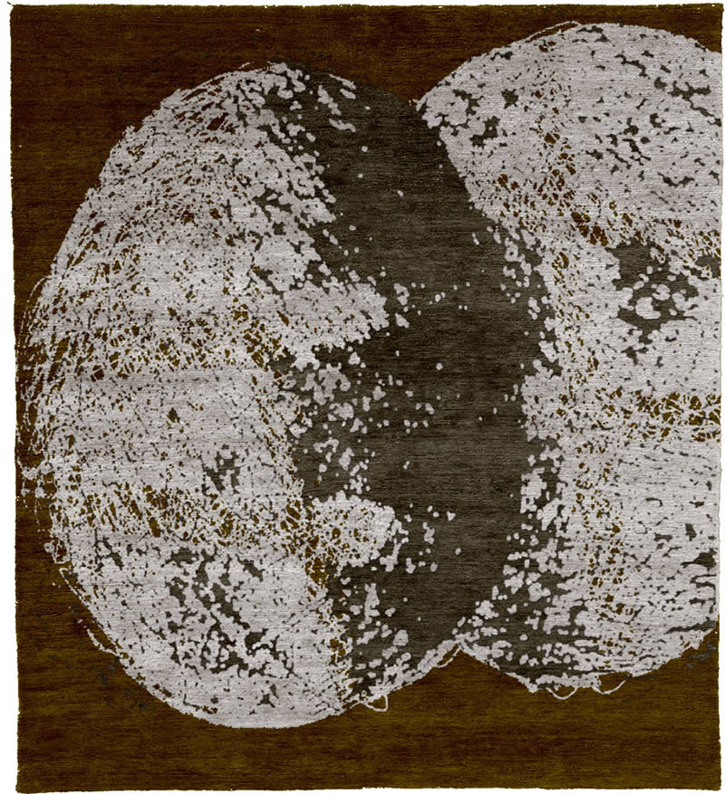 现代美式咖白色抽象圆形图案地毯贴图-高端定制