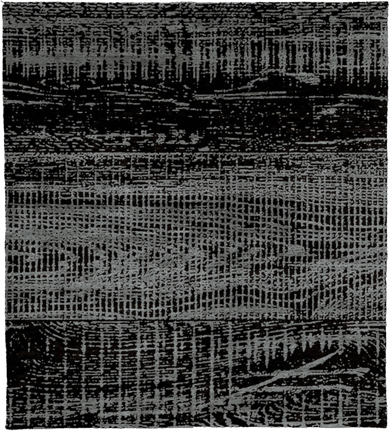 现代风格黑灰色几何条纹图案地毯贴图-高端定制