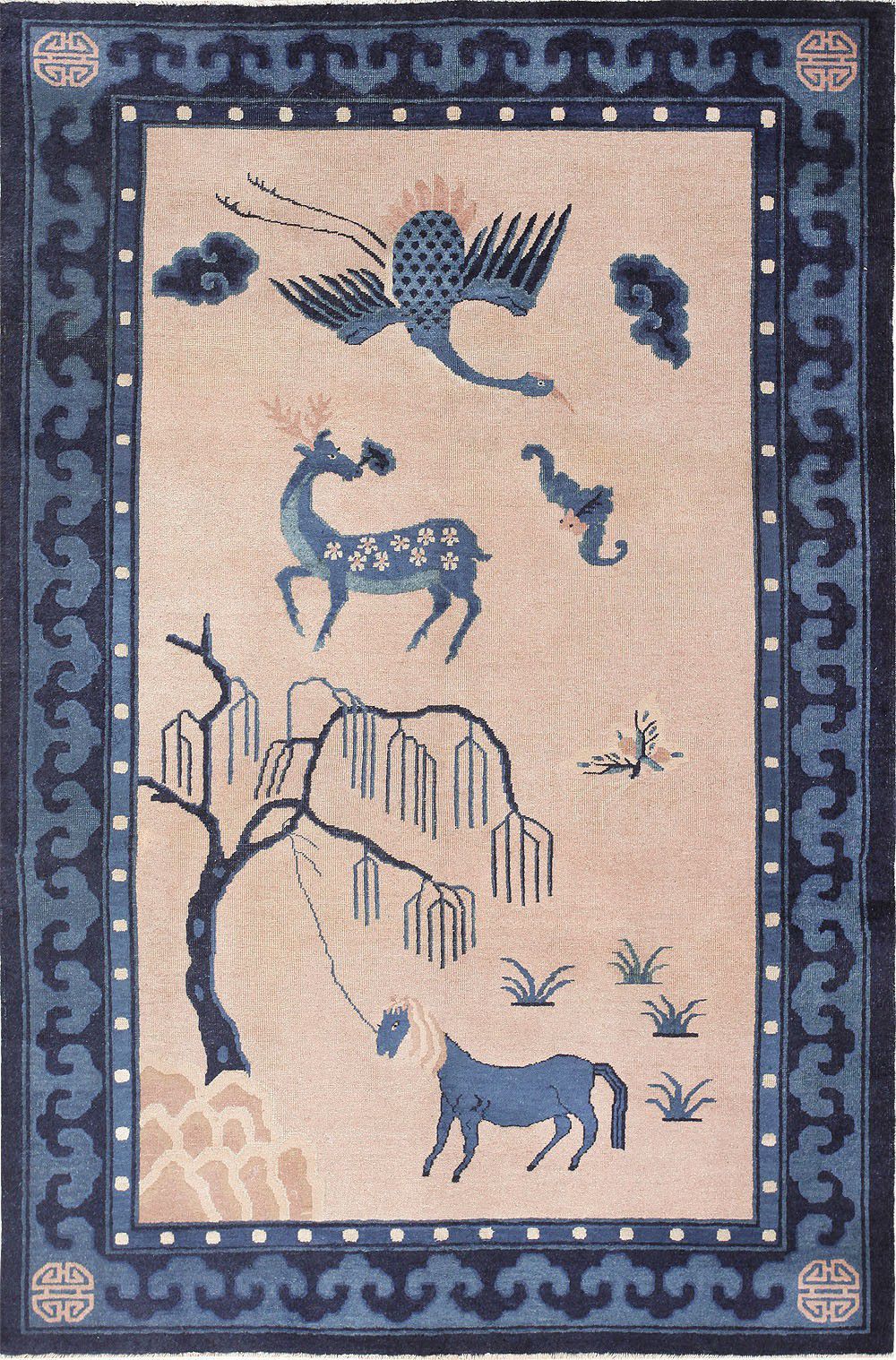 新中式古典动物图案地毯贴图-高端定制