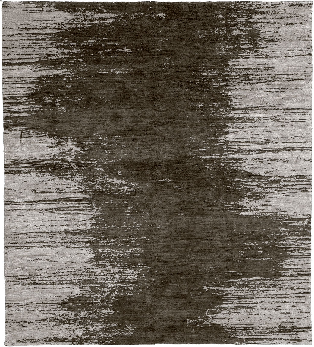 现代风格白深咖色抽象图案地毯贴图-高端定制