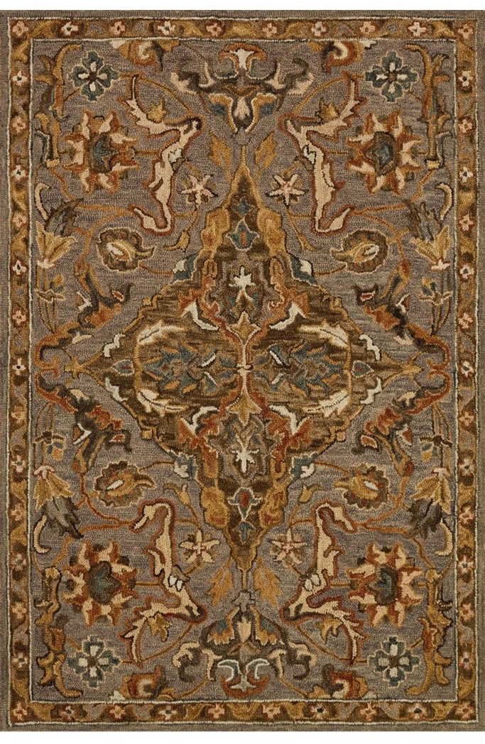 美式风格波西米亚花纹图案地毯贴图-高端定制-2