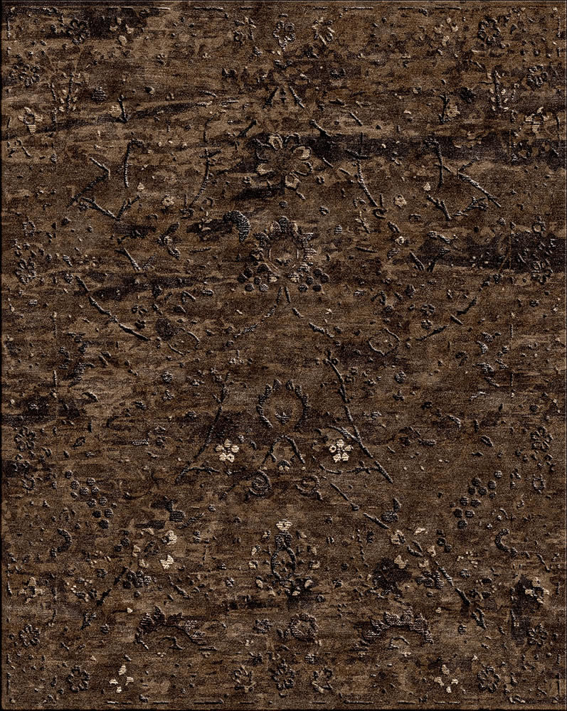 美式风格深咖色抽象花纹图案地毯贴图-高端定制