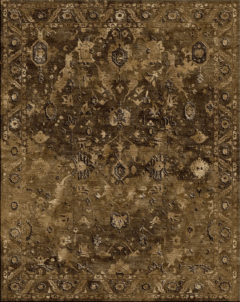 美式风格深浅咖色抽象花纹图案地毯贴图-高端定制