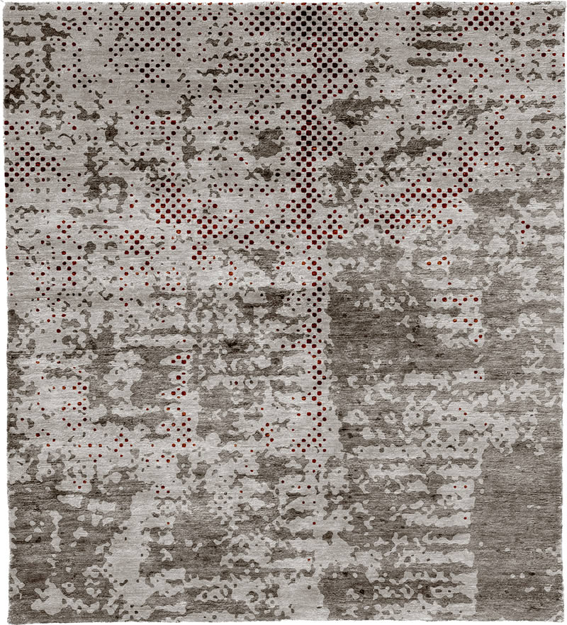现代风格浅灰咖色抽象图案地毯贴图-高端定制