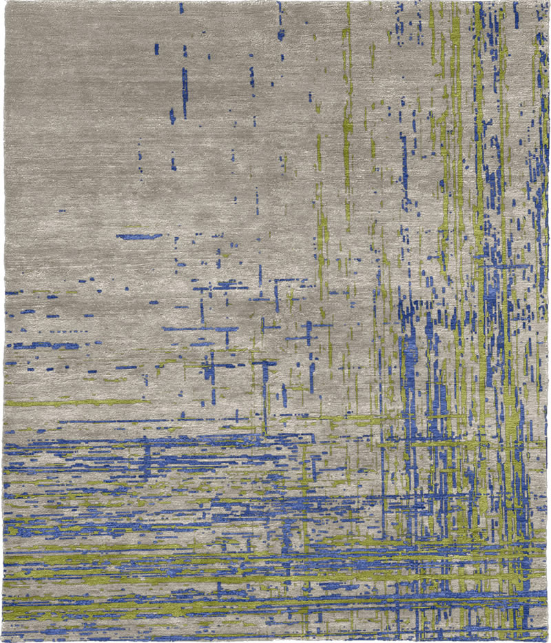 现代风格蓝灰绿色简单抽象图案地毯贴图-高端定制