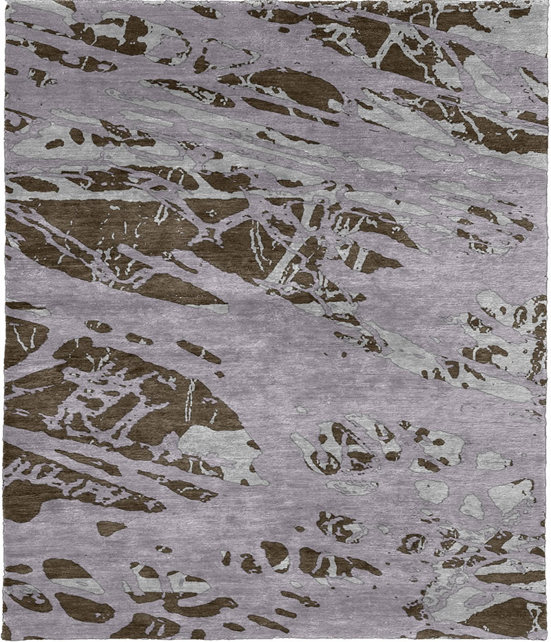 现代风格灰咖色简单抽象图案地毯贴图-高端定制