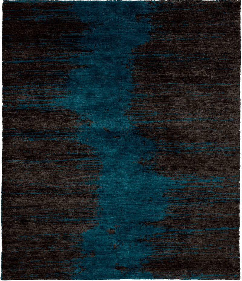 现代风格深咖青色抽象图案地毯贴图-高端定制