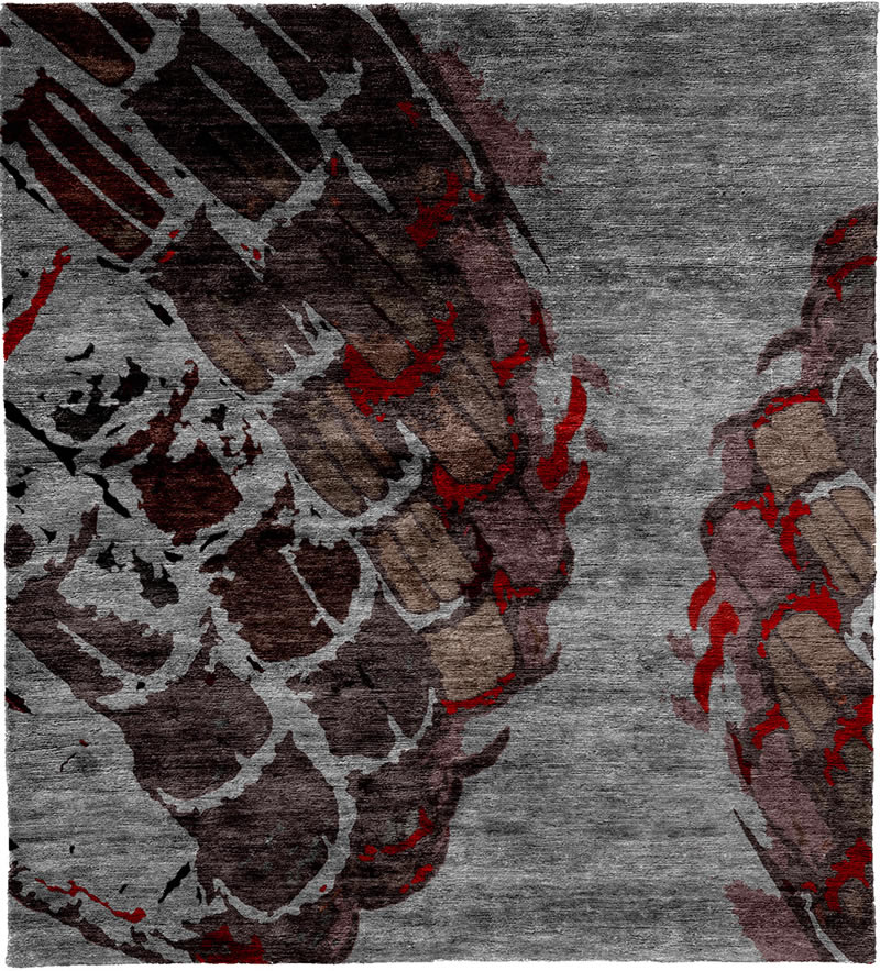 现代风格深灰咖色抽象图案地毯贴图-高端定制