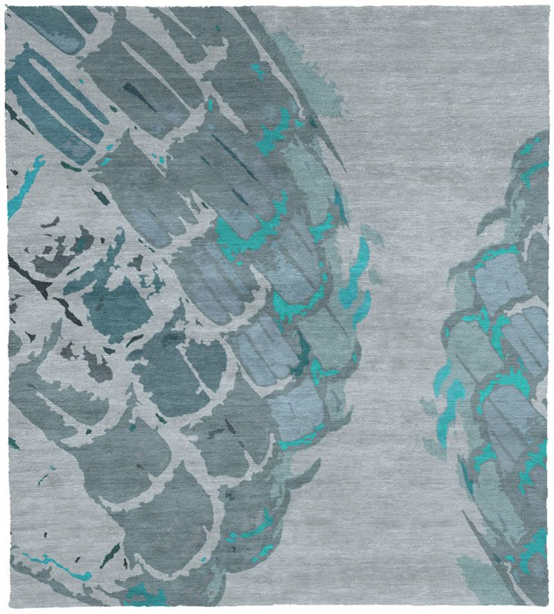 现代风格浅灰色抽象图案地毯贴图-高端定制