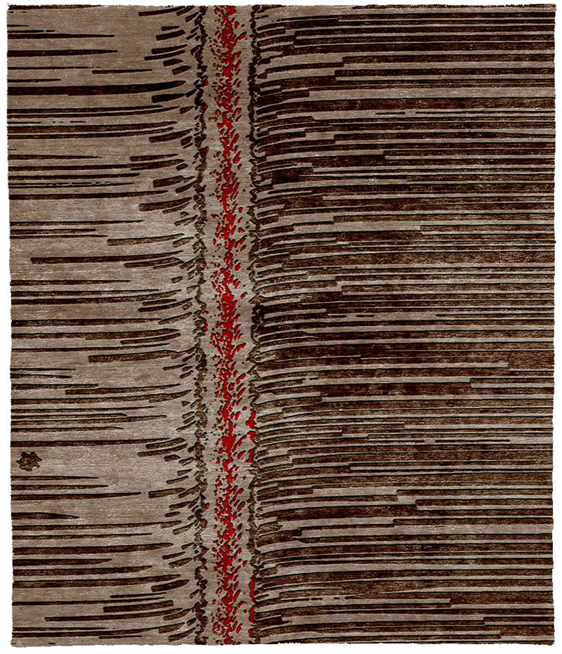 现代风格深咖色抽象条纹图案地毯贴图-高端定制