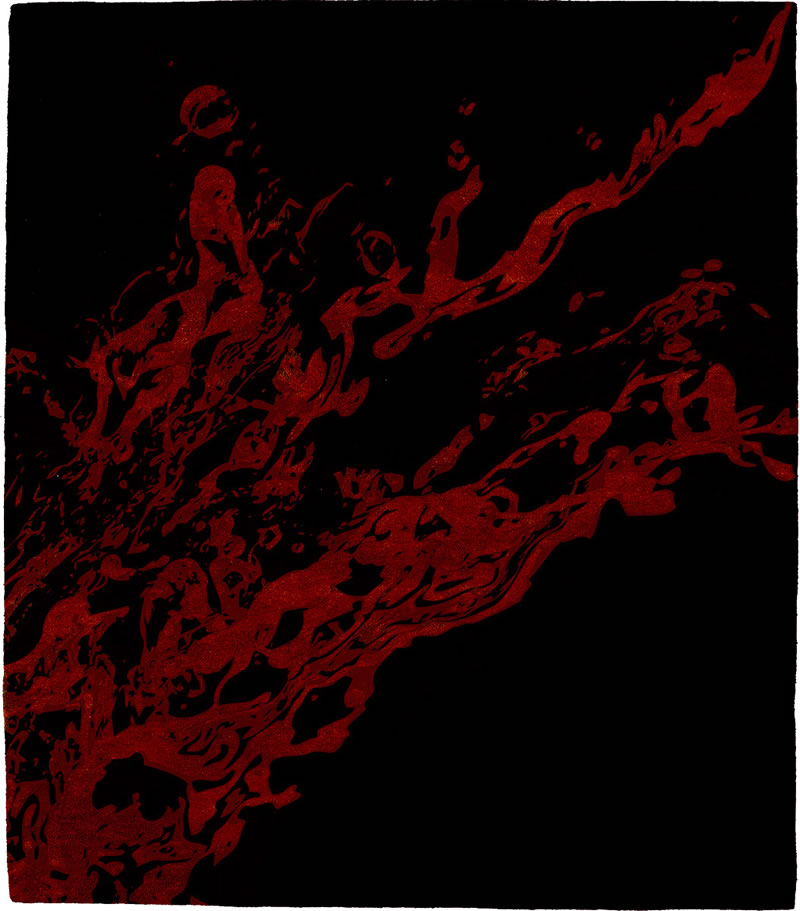 现代风格黑暗红色抽象图案地毯贴图-高端定制