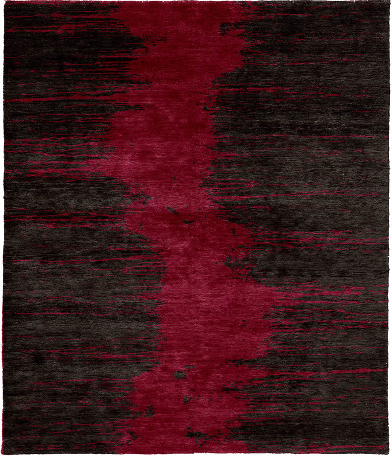 现代风格灰色玫红色抽象图案地毯贴图-高端定制