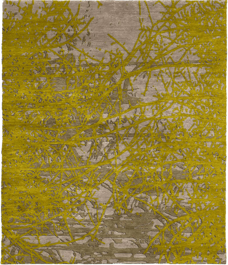 现代风格黄色浅咖色简单抽象图案地毯贴图-高端定制