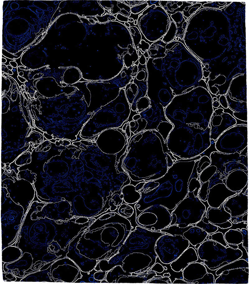 现代风格黑白蓝抽象线条图案地毯贴图-高端定制