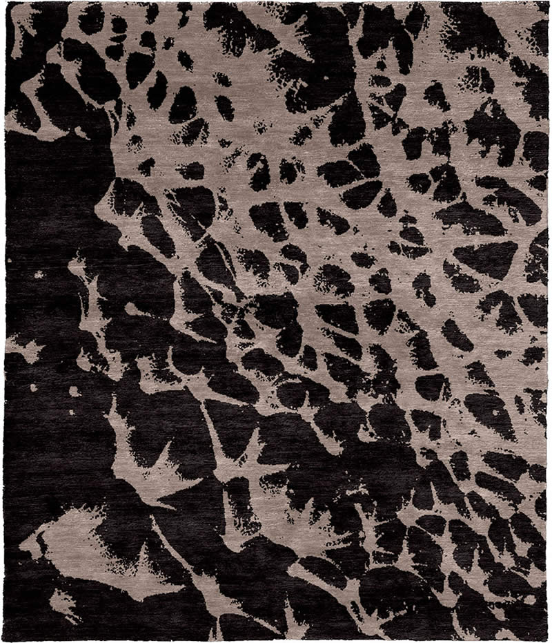 现代风格深墨色灰色简单抽象图案地毯贴图-高端定制