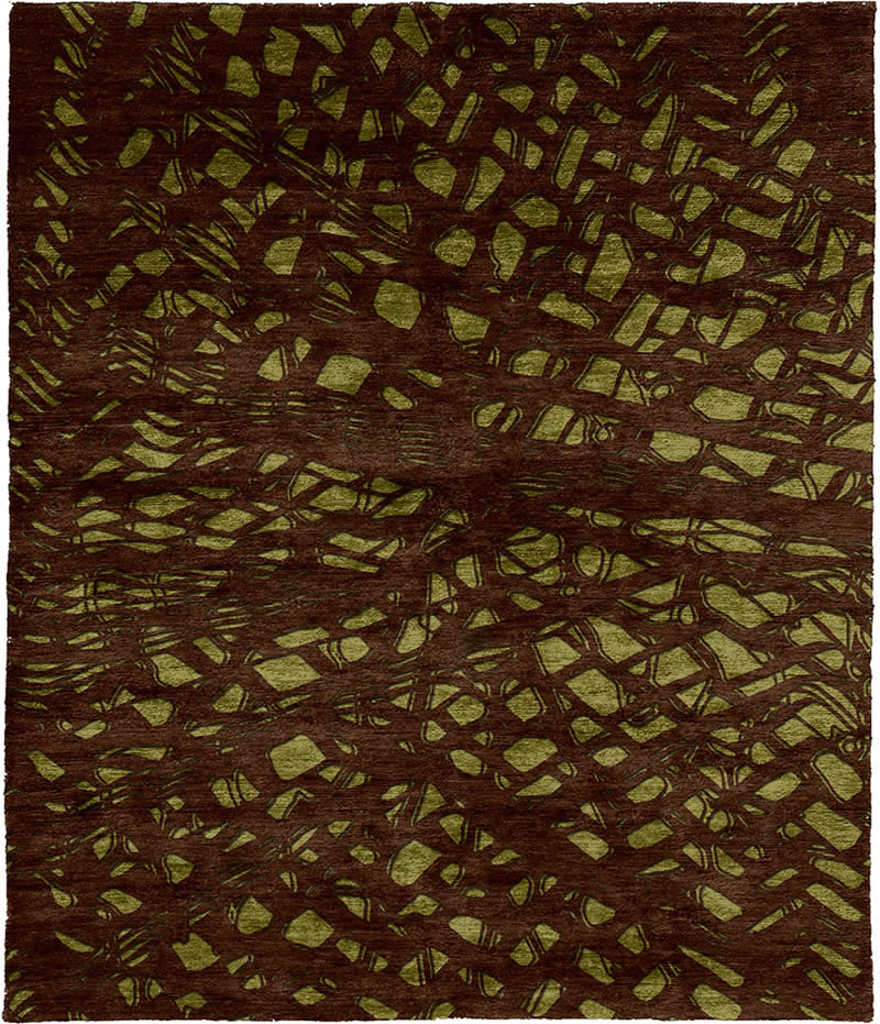 现代风格浅咖绿色抽象图案地毯贴图-高端定制