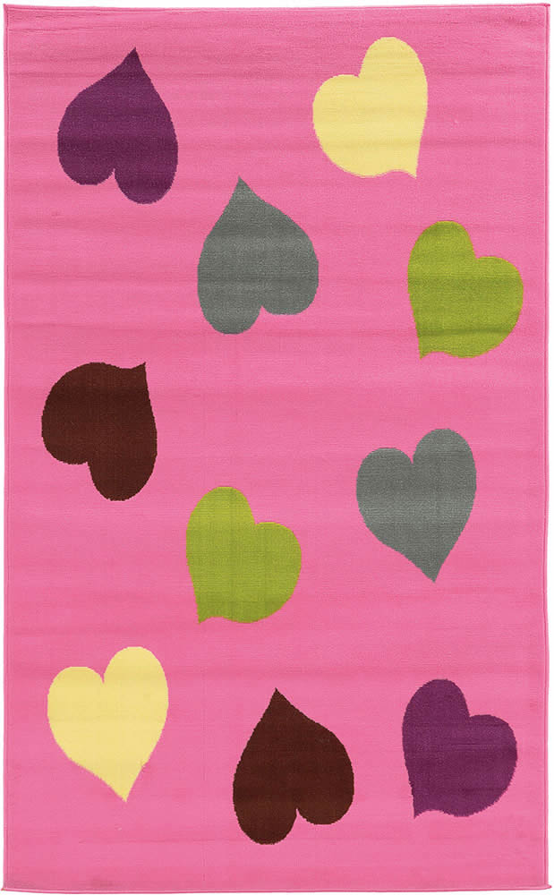 现代风格粉色爱心图案儿童地毯贴图