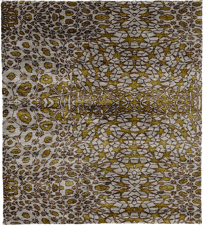 现代风格浅黄灰白色几何抽象图案地毯贴图-高端定制
