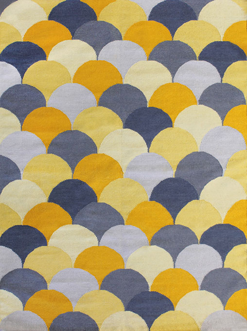 北欧风格浅灰黄色半圆图案地毯贴图