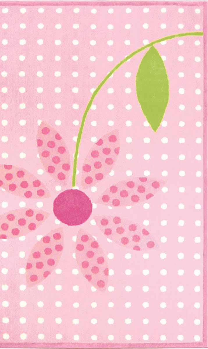 现代风格粉色花朵图案儿童地毯贴图