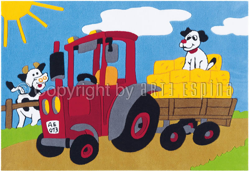 现代风格车子动物图案儿童地毯贴图