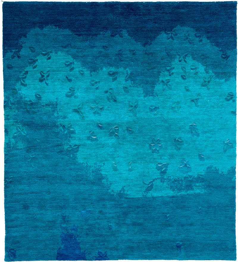 现代风格深浅蓝色渐变图案地毯贴图-高端定制