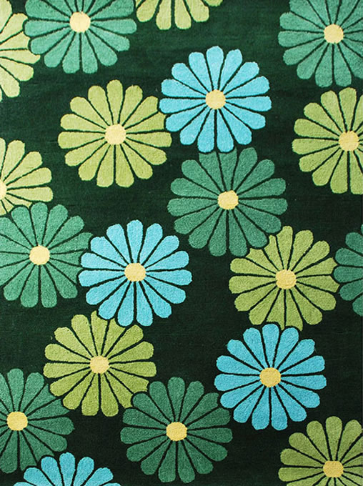 田园风格深浅绿色花纹图案地毯贴图
