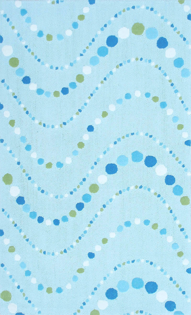 现代风格深浅蓝色圆点图案儿童地毯贴图