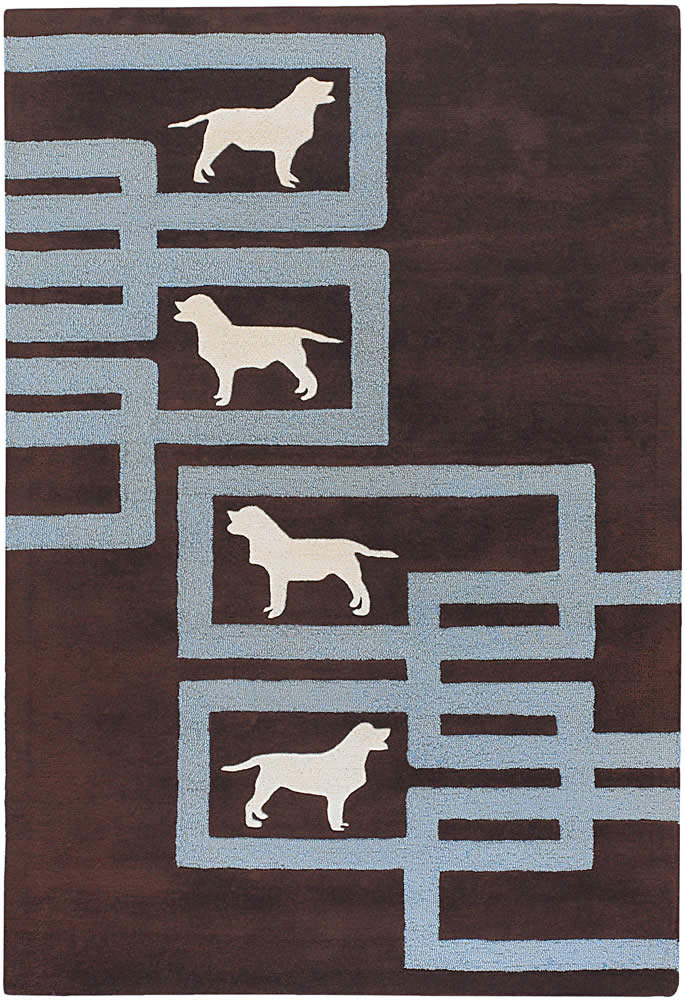 现代简约咖色狗狗图案儿童地毯贴图