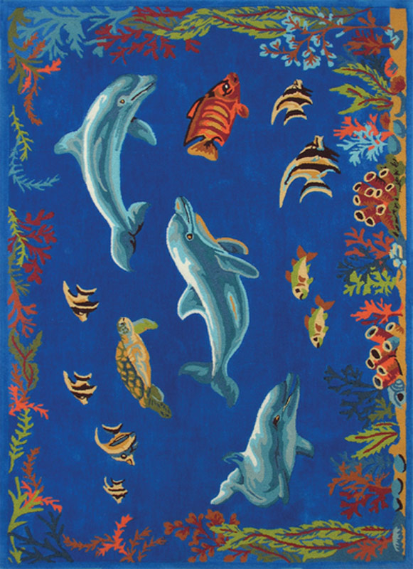 现代风格海豚动物图案儿童地毯贴图
