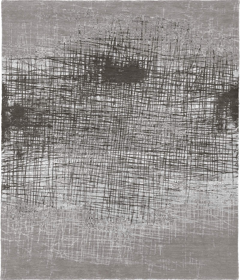 现代风格灰白黑色抽线图案地毯贴图-高端定制