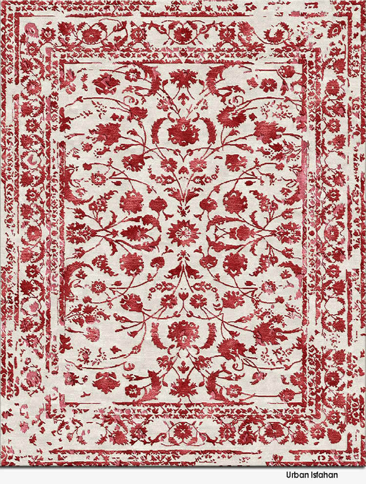 美式风格酒红色花纹图案地毯贴图-高端定制