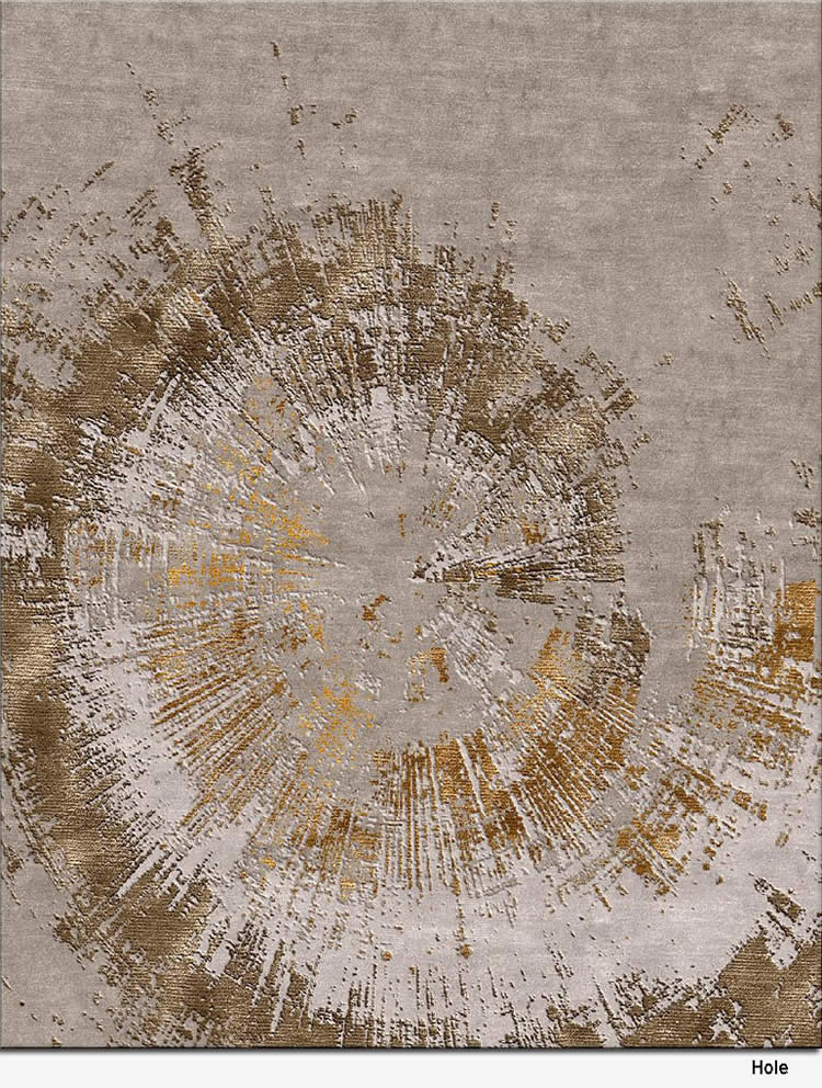 现代风格咖色放射抽象纹理图案地毯贴图-高端定制