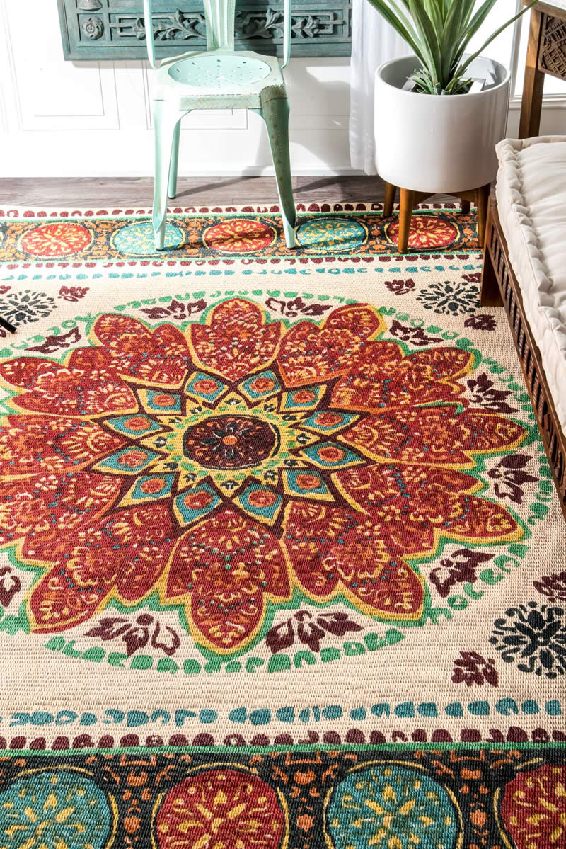 美式风格复古花纹图案地毯贴图-高端定制