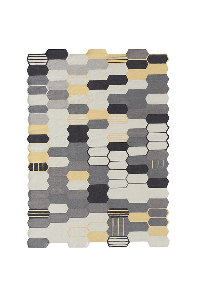 北欧风格灰白色几何格子图案地毯贴图